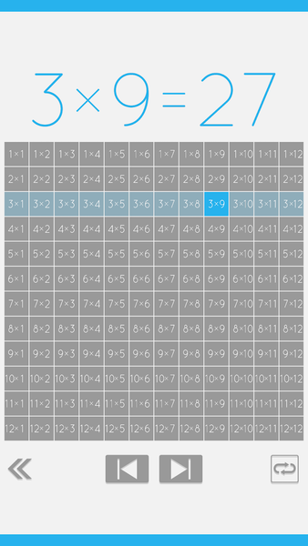 E. Learning Times Tables - Image screenshot of android app