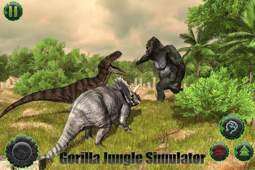 Angry gorilla vs Dinosaur: Wild Jungle Battle - Gameplay image of android game