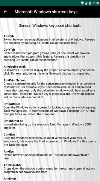 PC Shortcut Keys - Image screenshot of android app