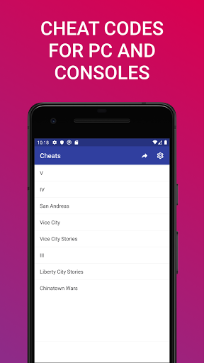 Cheat Codes for Games: consoles, PC - Image screenshot of android app