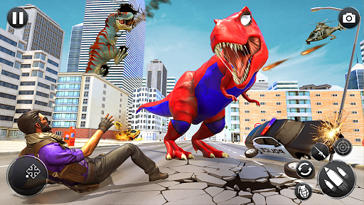 Superhero Dino Rampage Games - Gameplay image of android game