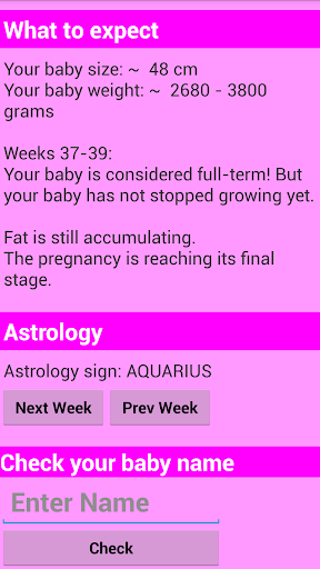 Pregnancy calculator - Image screenshot of android app