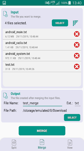 File Splitter & Merger - Image screenshot of android app