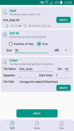 File Splitter & Merger - Image screenshot of android app