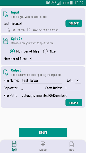 File Splitter & Merger - عکس برنامه موبایلی اندروید