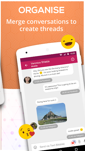 Disa - Message hub for SMS, Telegram, FB Messenger - عکس برنامه موبایلی اندروید