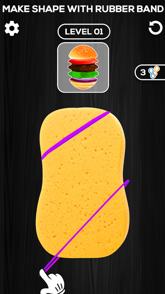 Sponge Art 3D Rubber Band Game - Gameplay image of android game