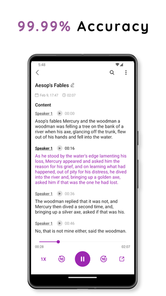 Transcribe Speech to Text - Image screenshot of android app