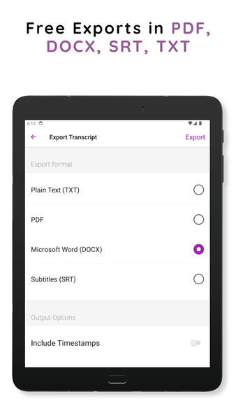 Transcribe Speech to Text - Image screenshot of android app