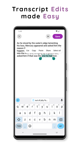 Transcribe Speech to Text - Image screenshot of android app