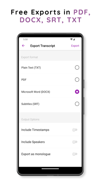 Transcribe Speech to Text - Image screenshot of android app