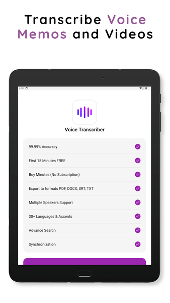 Transcribe Speech to Text - Image screenshot of android app