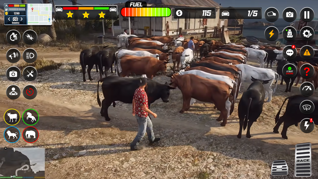 Farm Animal Transport Cow Game - Gameplay image of android game