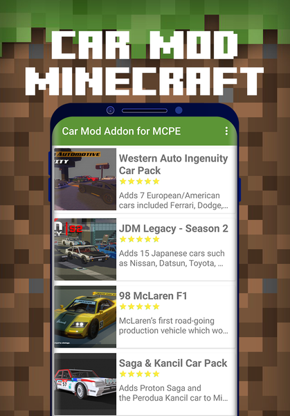 Car Mod Addon for Minecraft - Image screenshot of android app