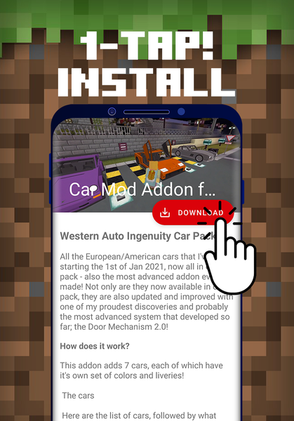 Car Mod Addon for Minecraft - Image screenshot of android app
