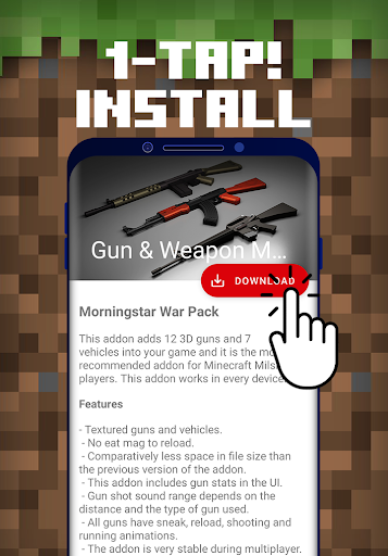 Gun & Weapon Mod Addon MCPE - Image screenshot of android app