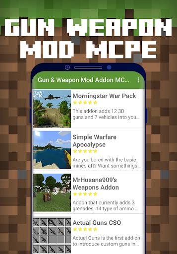 Gun & Weapon Mod Addon MCPE - Image screenshot of android app