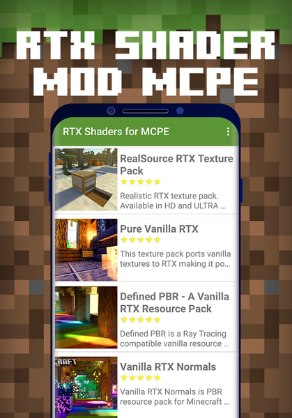 RTX Shaders for MCPE - Image screenshot of android app