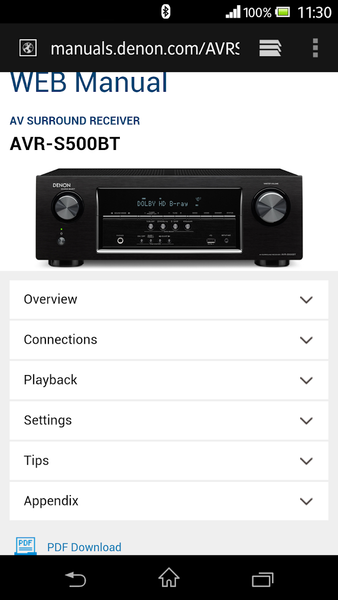 Denon 500 Series Remote - Image screenshot of android app