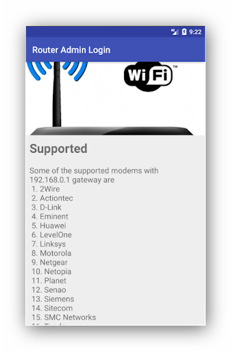 ۱۹۲.۱۶۸.۱.۱ Router Admin Login - عکس برنامه موبایلی اندروید