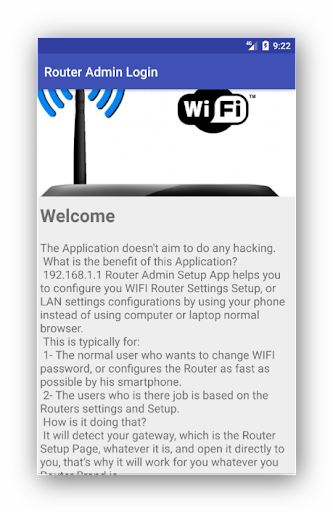 ۱۹۲.۱۶۸.۱.۱ Router Admin Login - عکس برنامه موبایلی اندروید