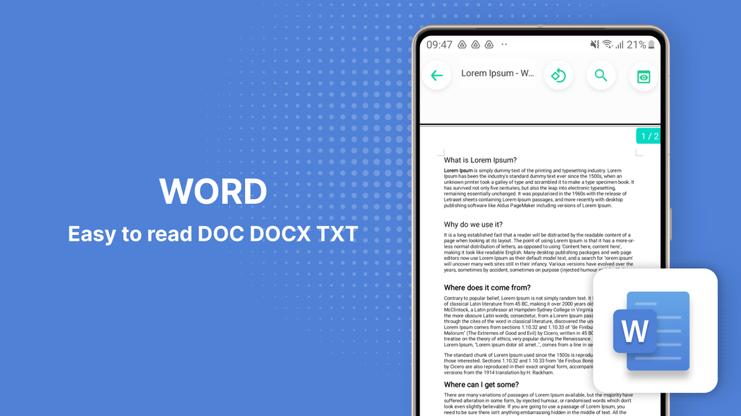 All-in-one Document Reader - عکس برنامه موبایلی اندروید