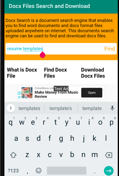 Docx Files - Search & Download - عکس برنامه موبایلی اندروید