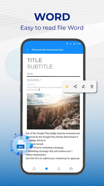 Docx Office: All Files Viewer - عکس برنامه موبایلی اندروید