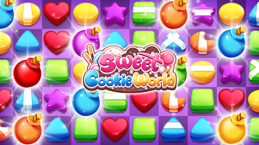 Sweet Cookie World: Match 3 - Gameplay image of android game