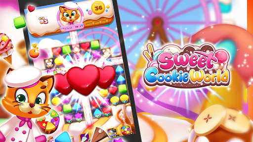 Sweet Cookie World: Match 3 - عکس بازی موبایلی اندروید