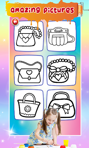 Glitter Stylish Handbags Coloring Book For Girls - Image screenshot of android app