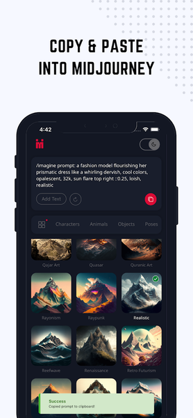 IMI: Midjourney Prompt Builder - Image screenshot of android app