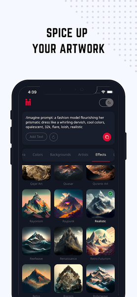 IMI: Midjourney Prompt Builder - Image screenshot of android app