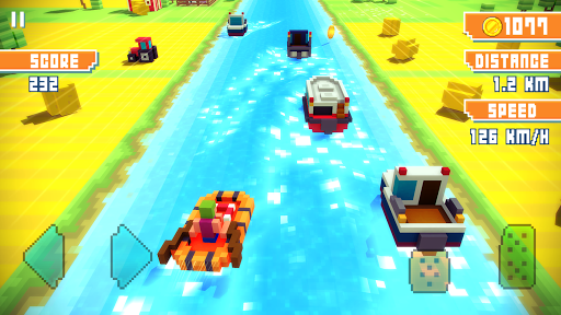 Blocky Highway: Traffic Racing - Gameplay image of android game
