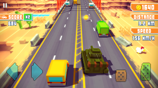 Blocky Highway: Traffic Racing - Gameplay image of android game