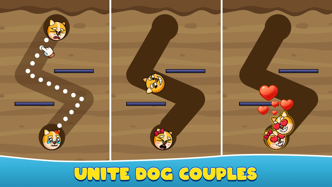 Connect Love Doge: Draw Puzzle - Gameplay image of android game