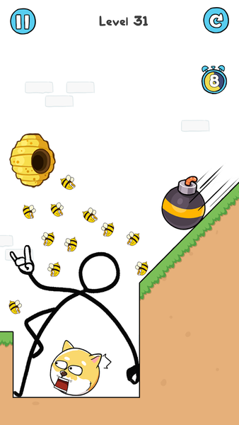 Doge Rescue: Draw To Save - Gameplay image of android game