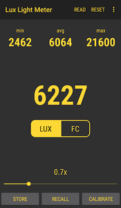 Lux Light Meter Pro - Image screenshot of android app