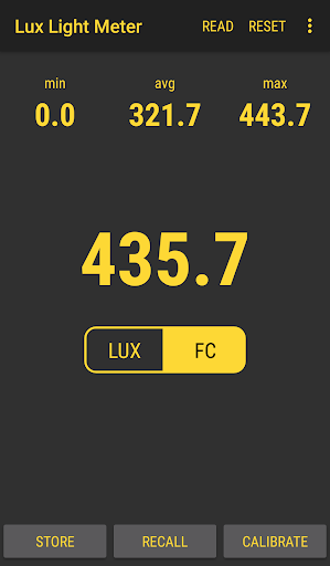 Lux Light Meter Pro - Image screenshot of android app