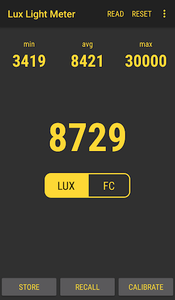 Lux Light Meter Pro - Image screenshot of android app