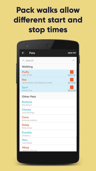 Dog walk clearance tracking app