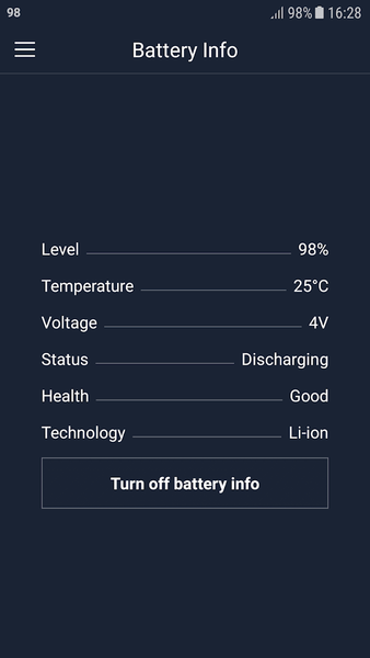 Show Battery Percentage - عکس برنامه موبایلی اندروید