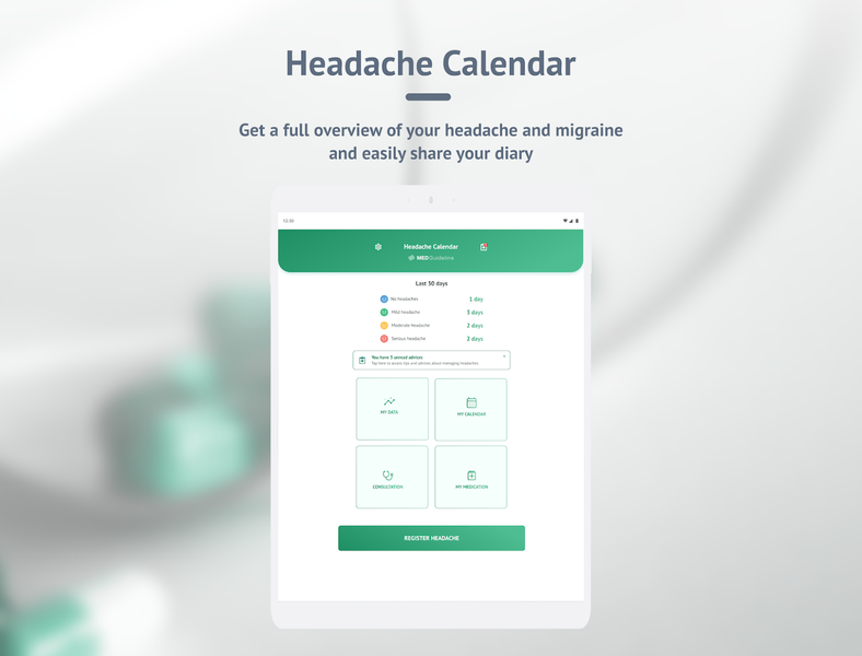 Headache Calendar - عکس برنامه موبایلی اندروید