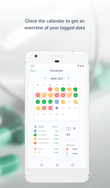 Headache Calendar - عکس برنامه موبایلی اندروید