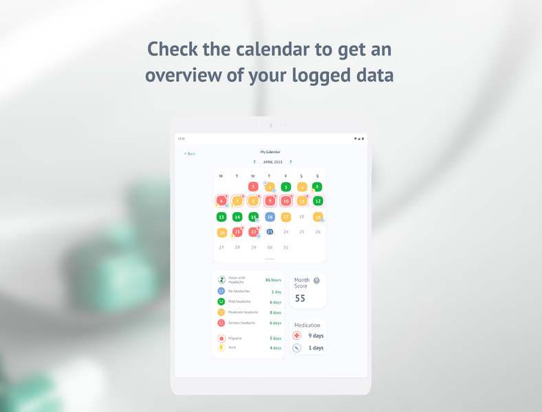 Headache Calendar - عکس برنامه موبایلی اندروید