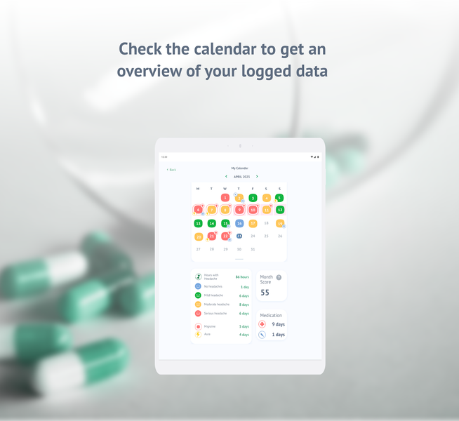 Headache Calendar - عکس برنامه موبایلی اندروید