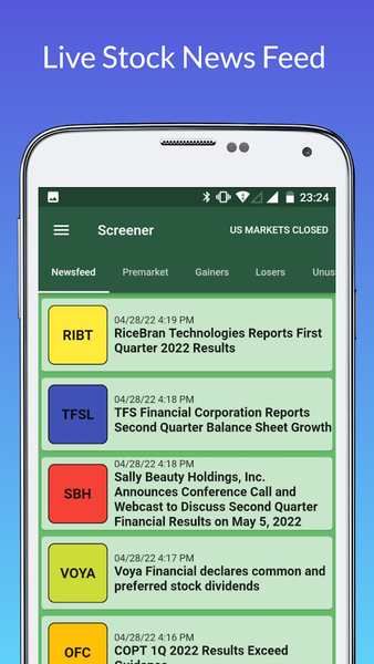 Realtime Stock Screener - عکس برنامه موبایلی اندروید