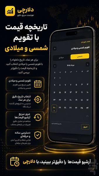 دلارچی: قیمت لحظه ای دلار، طلا و سکه - عکس برنامه موبایلی اندروید