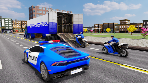 US Police Car Transporter Game - Gameplay image of android game