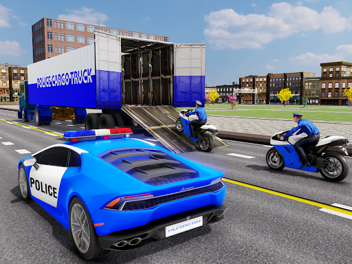 US Police Car Transporter Game - Gameplay image of android game